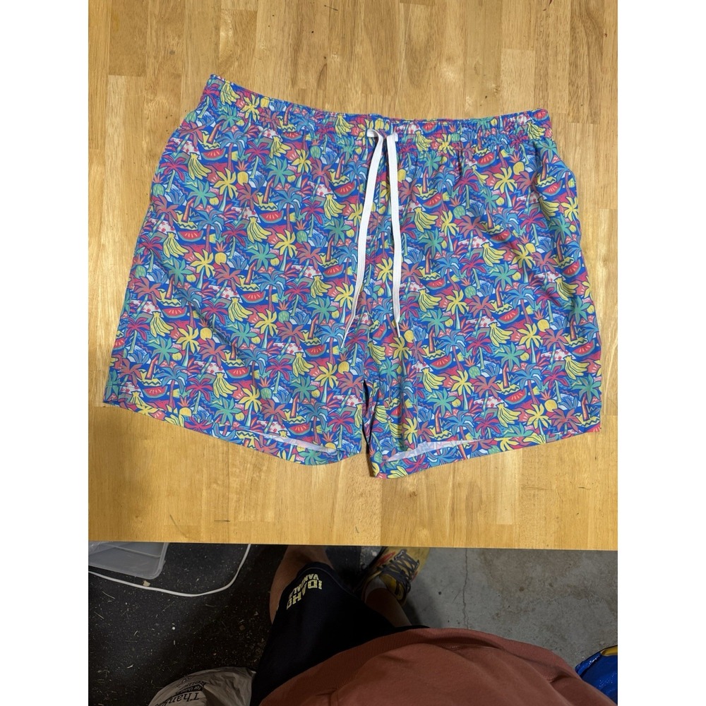 Chubbies Mens Swim Trunks Swimwear XXL 5.5 Inseam Tropical Fruit Palms Blue